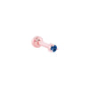 Petite Sapphire Threaded Flat Back Earring | .40GMS .06CT | Single - Porter Lyons