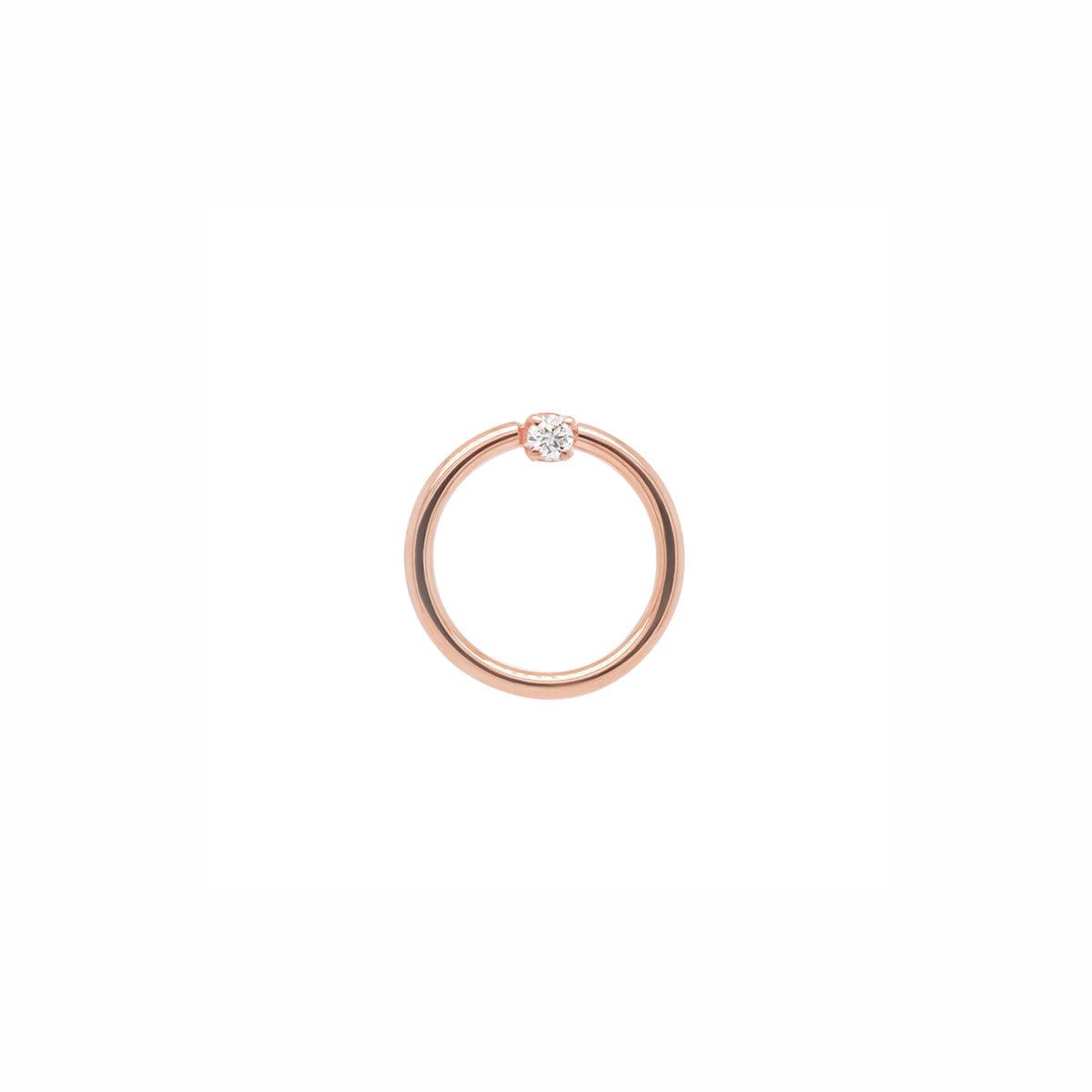 Fixed Diamond Seamless Hoop | .56GMS .03CT | Single - Porter Lyons