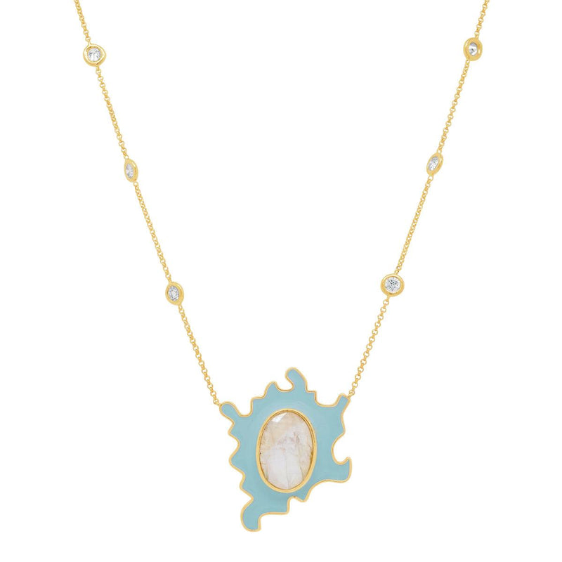Psychedelic Solitaire Necklace | 5.6GMS 5.6CTW | Sky Blue