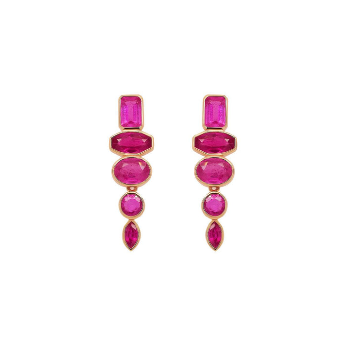 Ruby Multi Shape Drop Earrings | 5.05GMS 4.82CT - Porter Lyons