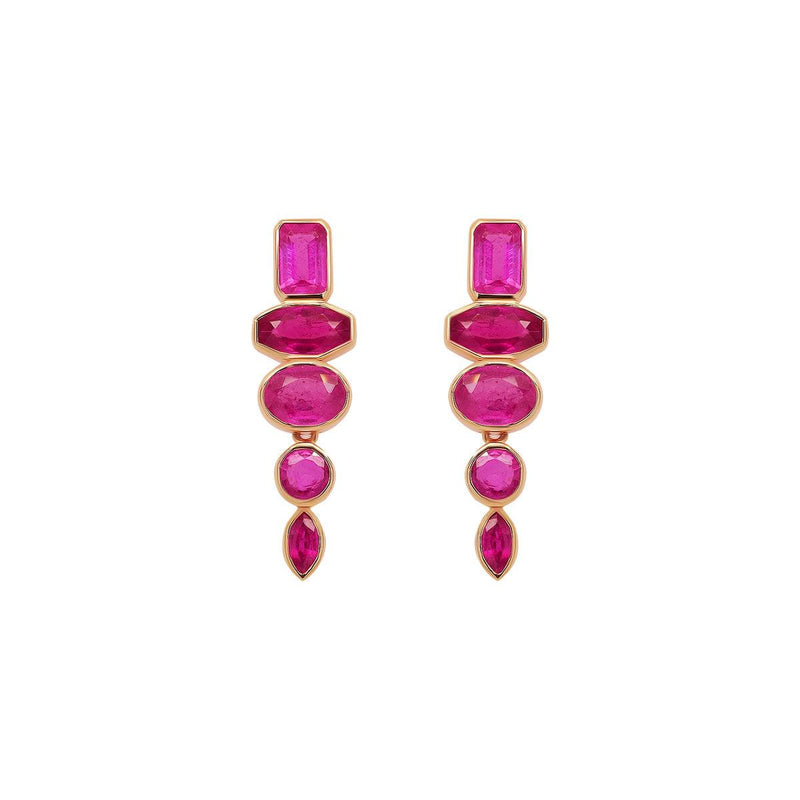 Ruby Multi Shape Drop Earrings | 5.05GMS 4.82CT - Porter Lyons