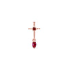 Sacrifice Sword Threaded Flat Back Earring - Ruby | .30GMS .03CT | Single - Porter Lyons