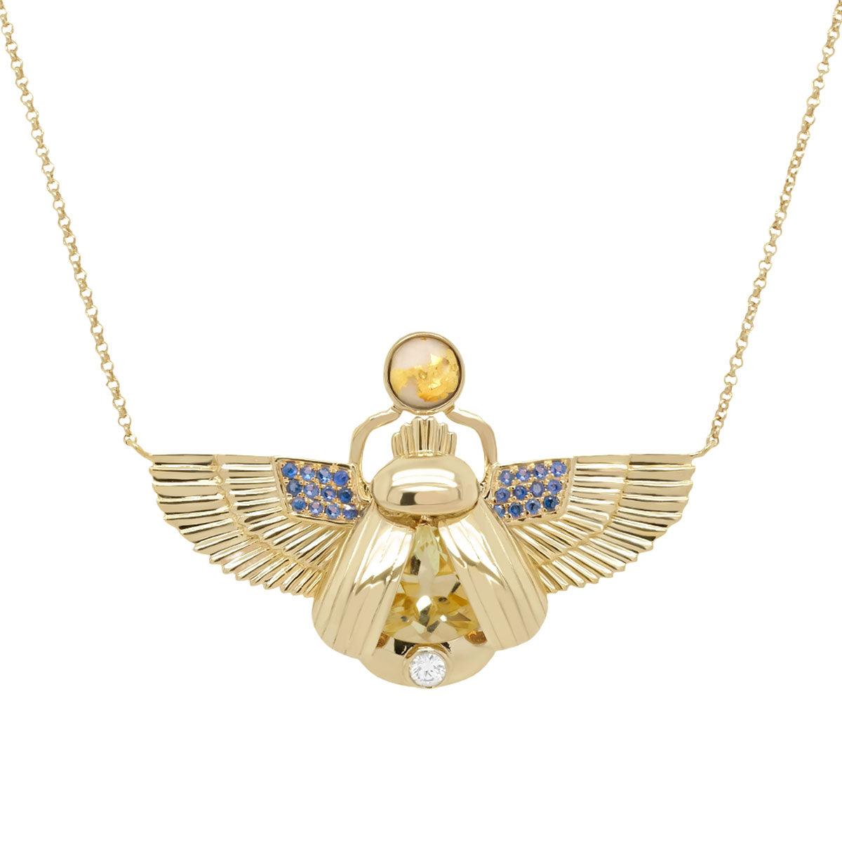安心国内発送★TEMPLE OF THE SUN/お守りScarab Necklace♪ Scarab Necklace Gold Vermeil – Temple of the Sun US