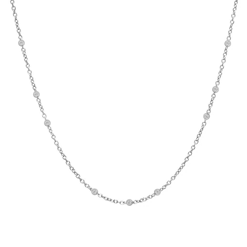 Scattered Bezel Set Diamond Necklace | 1.60GMS .25CT - Porter Lyons