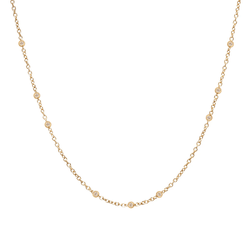 Scattered Bezel Set Diamond Necklace | 1.60GMS .25CT - Porter Lyons