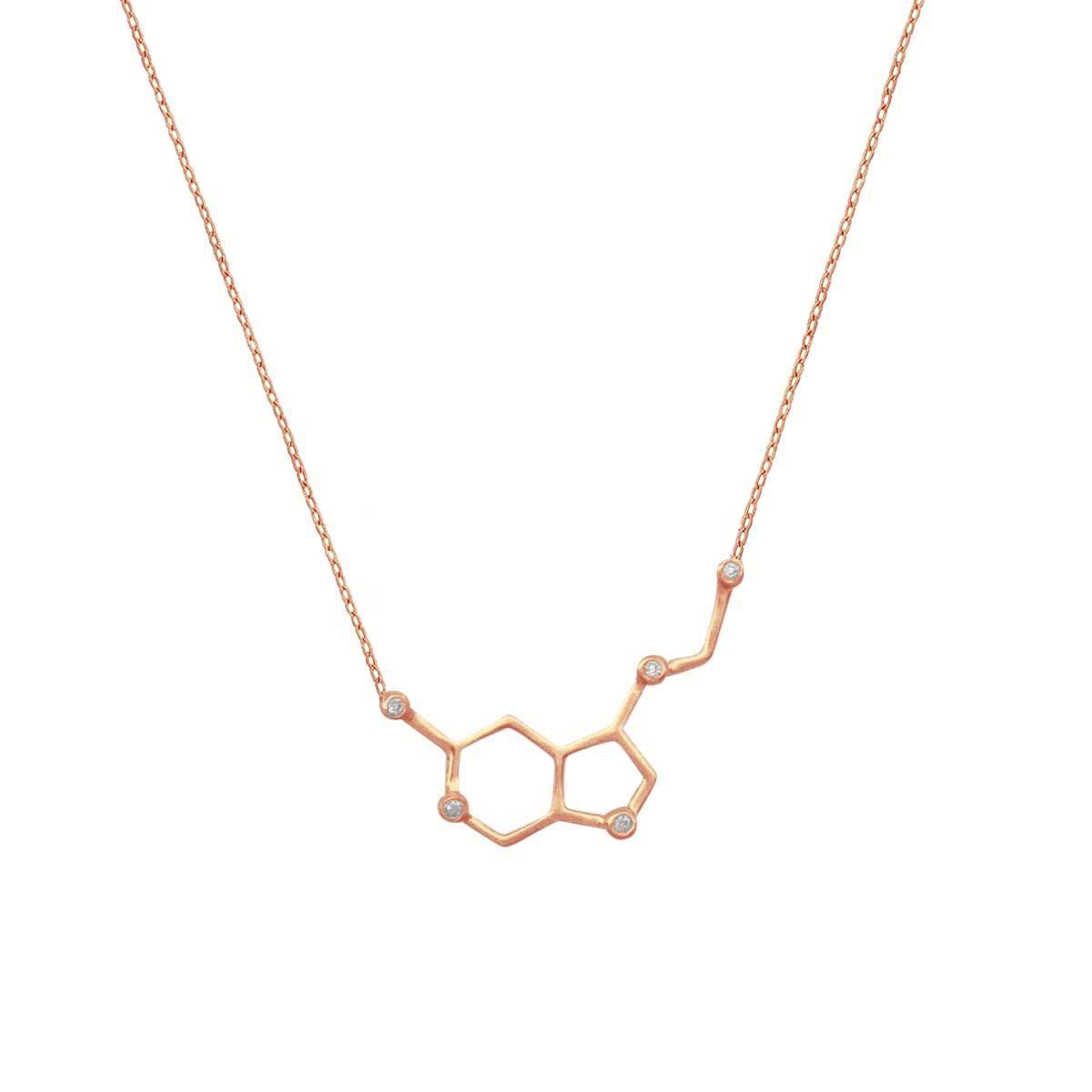 Serotonin Molecule Necklace | Science Necklaces | Minimalist Jewellery –  Lottie Of London Jewellery