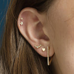Star Threaded Flat Back Earring | .3GMS .04CT | Single
