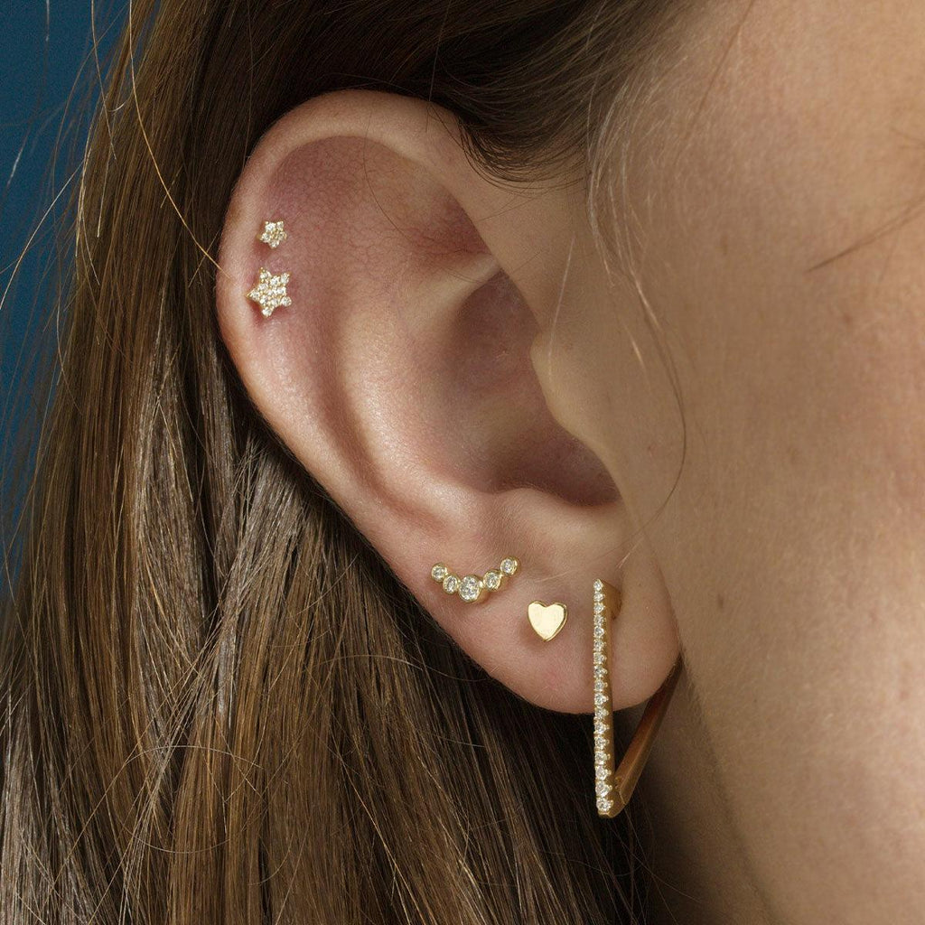 Mini Star Threaded Flat Back Earring | .25GMS .02CT | Single - Porter Lyons
