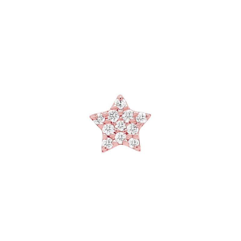 Star Threaded Flat Back Earring | .3GMS .04CT | Single - Porter Lyons