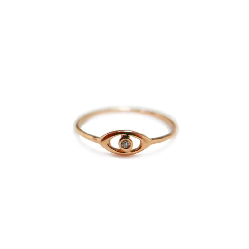 Mini Evil Eye Pinky Ring | .5GMS .01CT - Porter Lyons