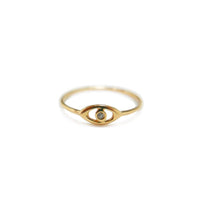 Mini Evil Eye Pinky Ring | .5GMS .01CT - Porter Lyons