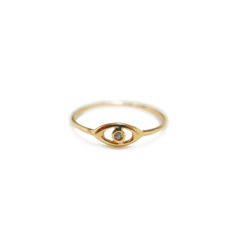 Mini Evil Eye Pinky Ring | .5GMS .01CT - Porter Lyons