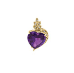 Vintage Amethyst Sacred Heart Pendant | 4.66GMS .05CTW